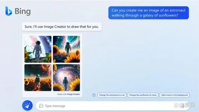 微软旗下Bing发布新功能：用文字创建图像 OpenAI提供支持